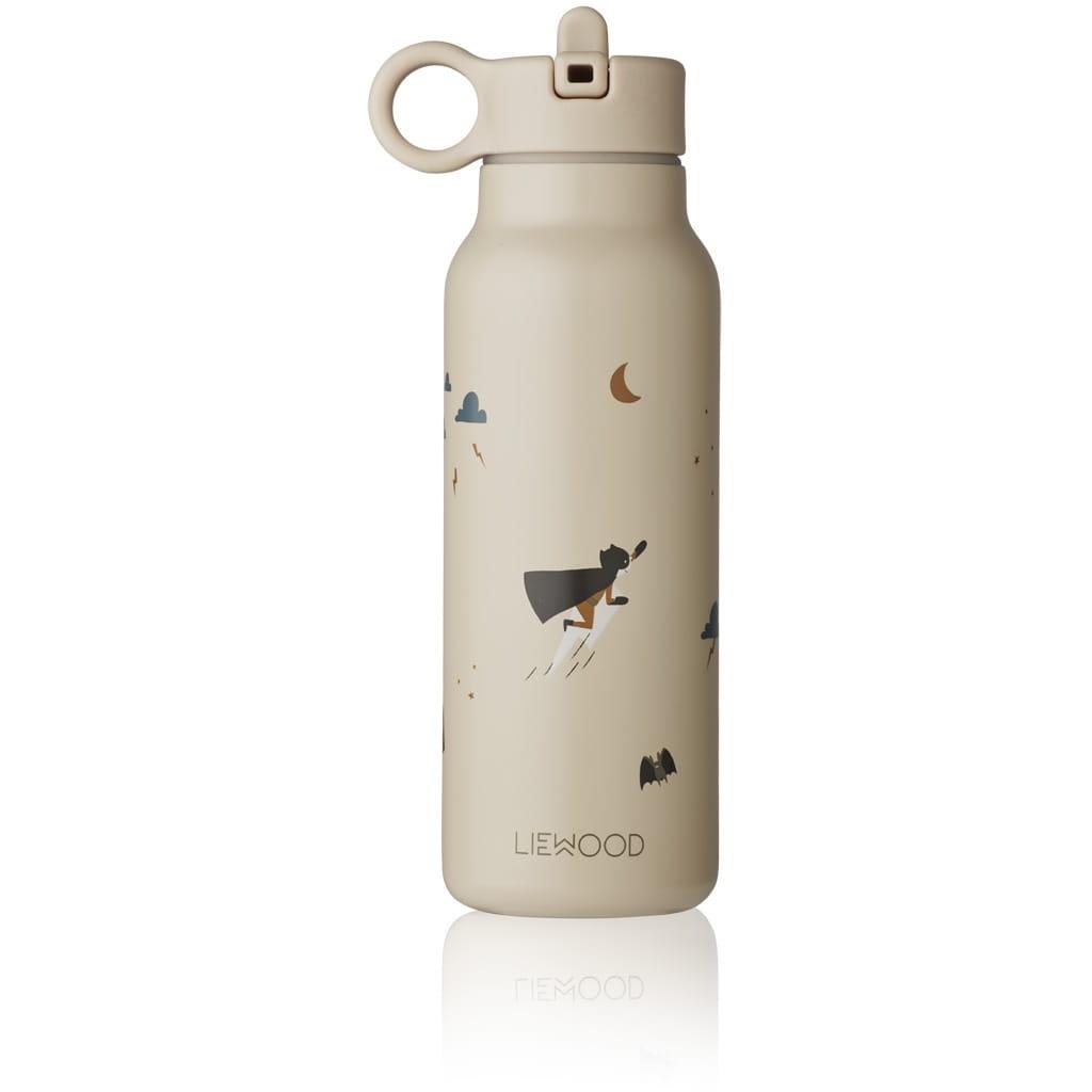 Liewood - bidon stalowy na wodę - Falk water bottle – Superhero/dune mix, 350ml