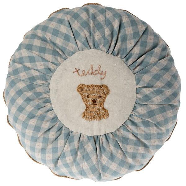 Okrągła mała poduszka Teddy, kratka