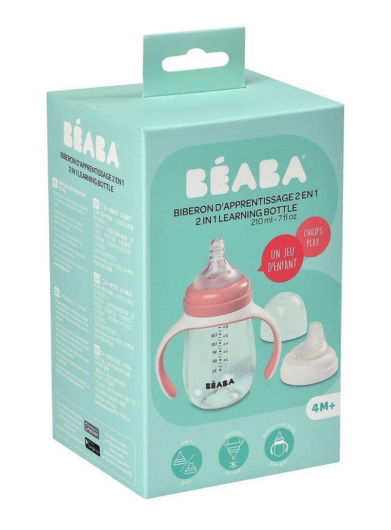 Beaba - Butelka treningowa 2 w 1 tritanowa - 210 ml, old pink