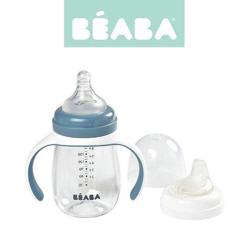 Beaba - Butelka treningowa 2 w 1 TRITANOWA 210 ml, windy blue