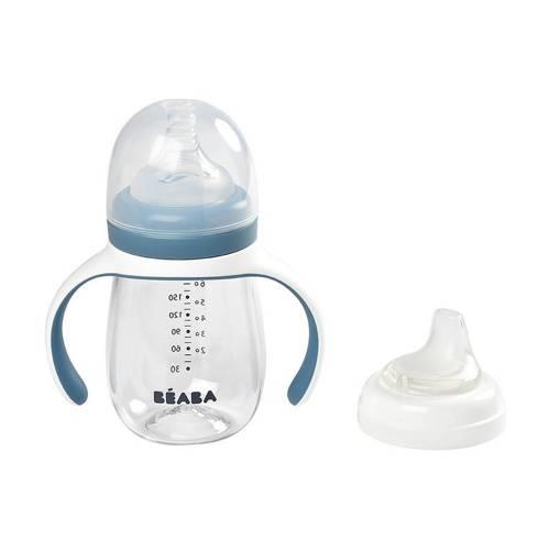 Beaba - Butelka treningowa 2 w 1 TRITANOWA 210 ml, windy blue