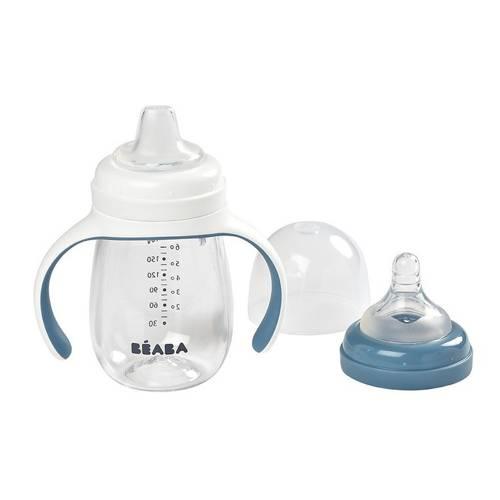 Beaba - Butelka treningowa 2 w 1 TRITANOWA 210 ml, windy blue