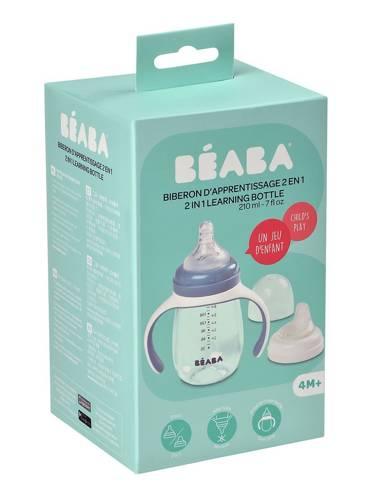 Beaba - Butelka treningowa 2 w 1 TRITANOWA 210 ml, windy blue