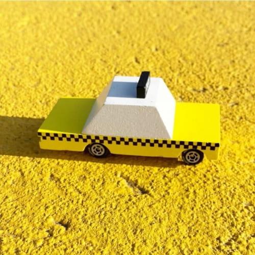 Candylab Drewniany samochód mini - Yellow Taxi