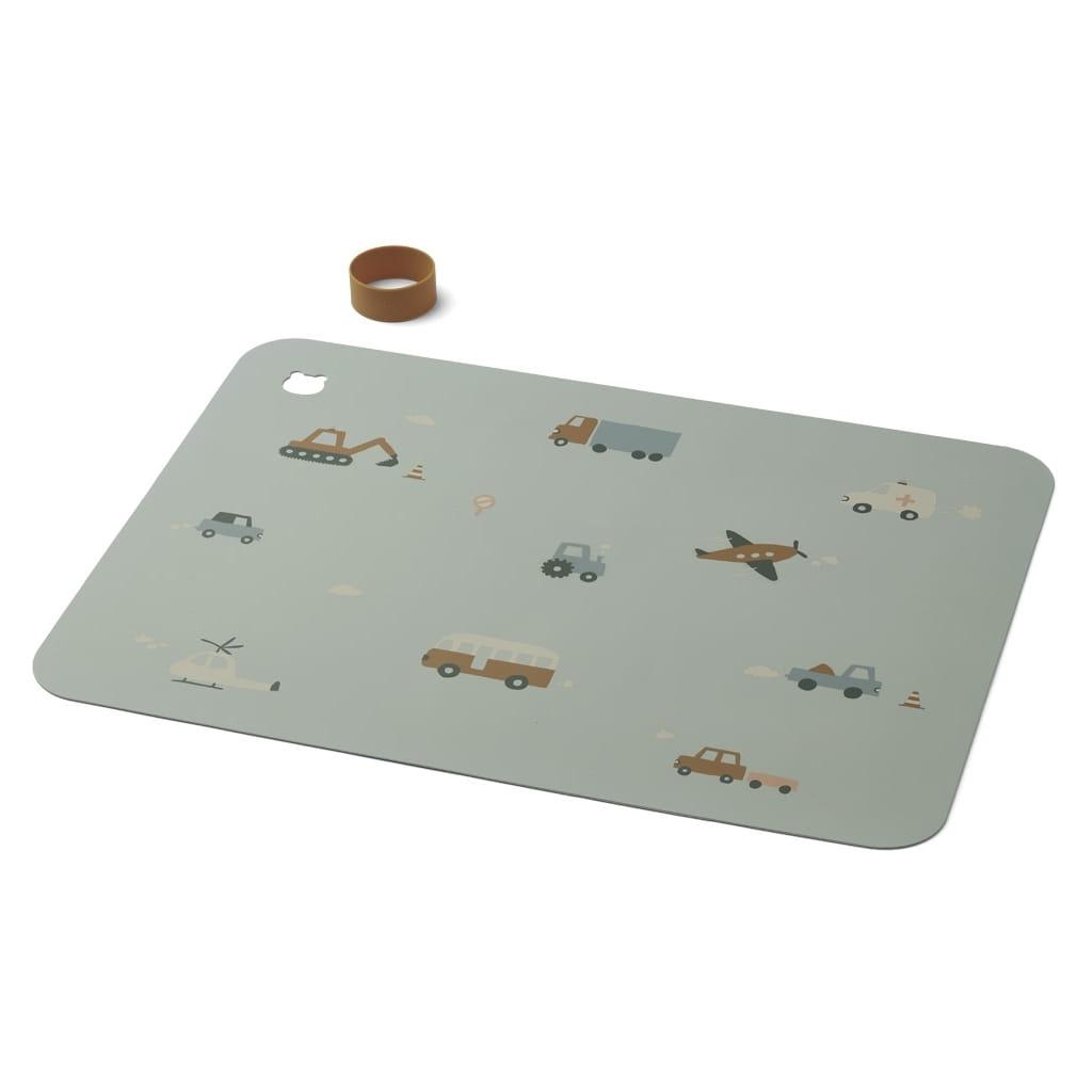 Podkładka silikonowa na stół dla dziecka, Vehicles / Dove Blue Mix