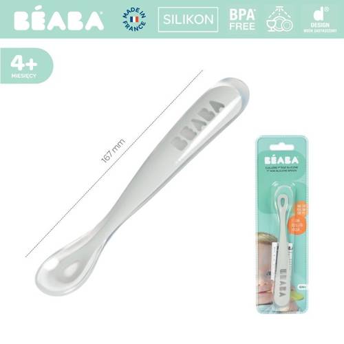 Łyżeczka silikonowa 4m+, light mist - SLOW STORE