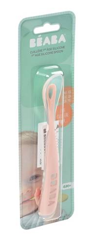 Łyżeczka silikonowa 4m+, old pink - SLOW STORE