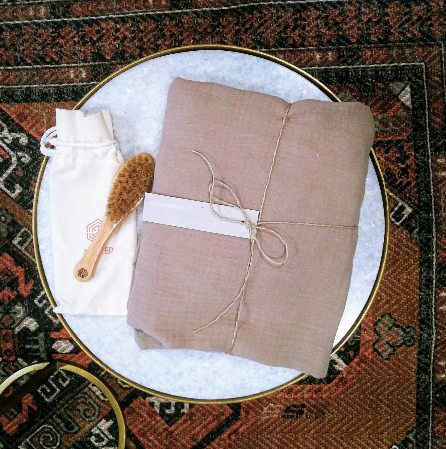 Lniane prześcieradło do łóżeczka, 60x120cm
