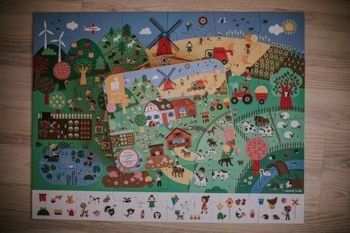 Puzzle obserwacyjne w walizce - Farma, 24 elementy - SLOW STORE