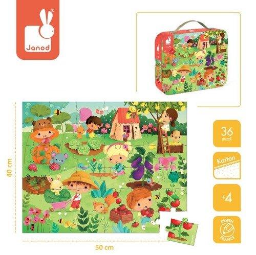 Puzzle w walizce Ogród, 36 elementów, 4+ - SLOW STORE