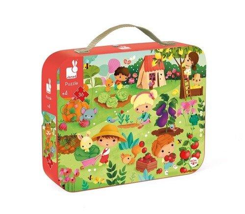 Puzzle w walizce Ogród, 36 elementów, 4+ - SLOW STORE