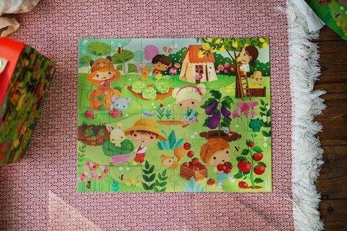 Puzzle w walizce Ogród, 36 elementów, 4+ - SLOW STORE