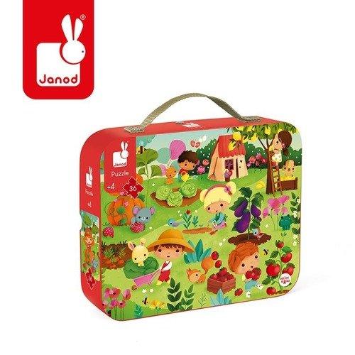 Puzzle w walizce Ogród, 36 elementów, 4+ - SLOW STORE