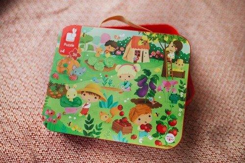 Puzzle w walizce Ogród, 36 elementów, 4+ - SLOW STORE
