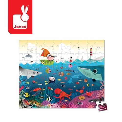 Puzzle w walizce Podwodny świat, 100 elementów, 6+ - SLOW STORE