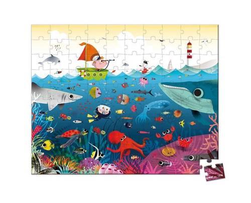 Puzzle w walizce Podwodny świat, 100 elementów, 6+ - SLOW STORE