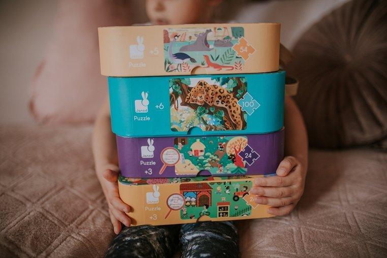 Puzzle w walizce Przygoda w kraju Inków, 100 elementów - SLOW STORE
