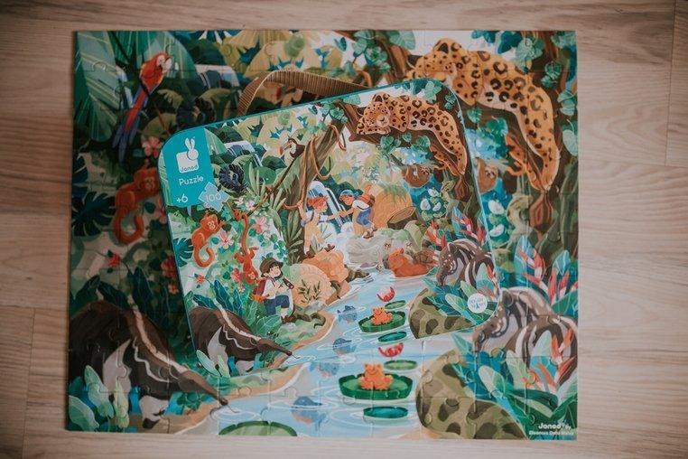 Puzzle w walizce Przygoda w kraju Inków, 100 elementów - SLOW STORE