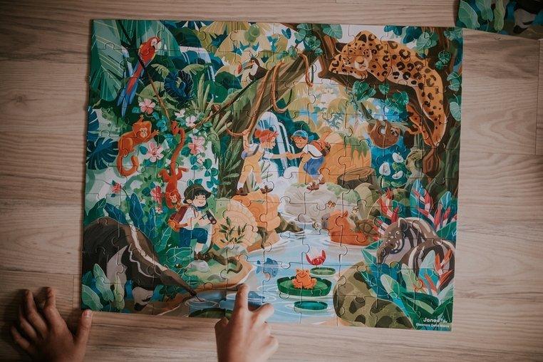 Puzzle w walizce Przygoda w kraju Inków, 100 elementów - SLOW STORE