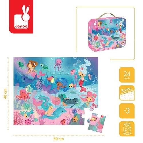 Puzzle w walizce - Syreny, 24 elementy 3+ - SLOW STORE