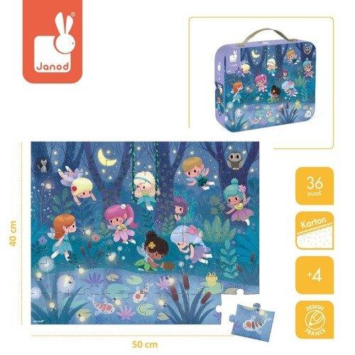 Puzzle w walizce Wróżki i lilie wodne, 36 elementów - SLOW STORE