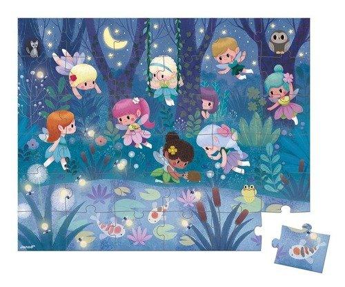 Puzzle w walizce Wróżki i lilie wodne, 36 elementów - SLOW STORE
