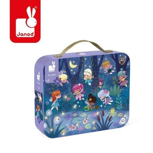 Puzzle w walizce Wróżki i lilie wodne, 36 elementów - SLOW STORE