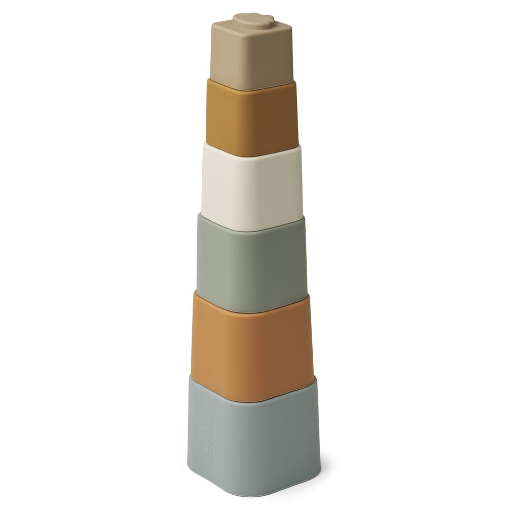 Stacking Tower ZUZU - wieża z kubeczków ALMOND MULTI MIX - SLOW STORE